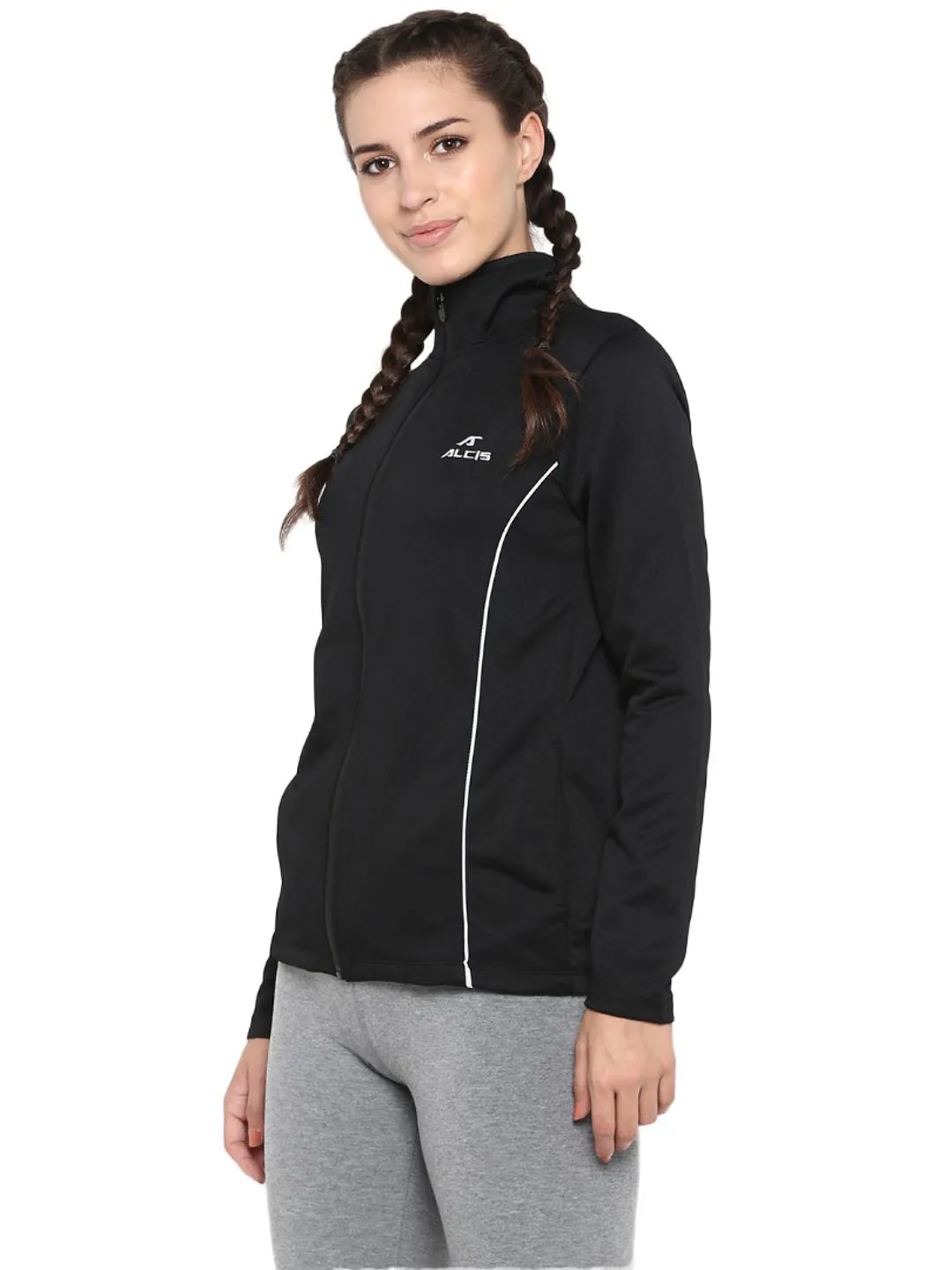 Alcis Women Black Solid Jackets