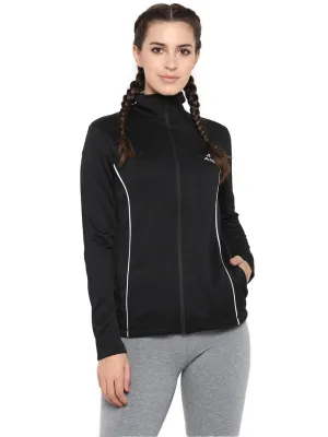 Alcis Women Black Solid Jackets