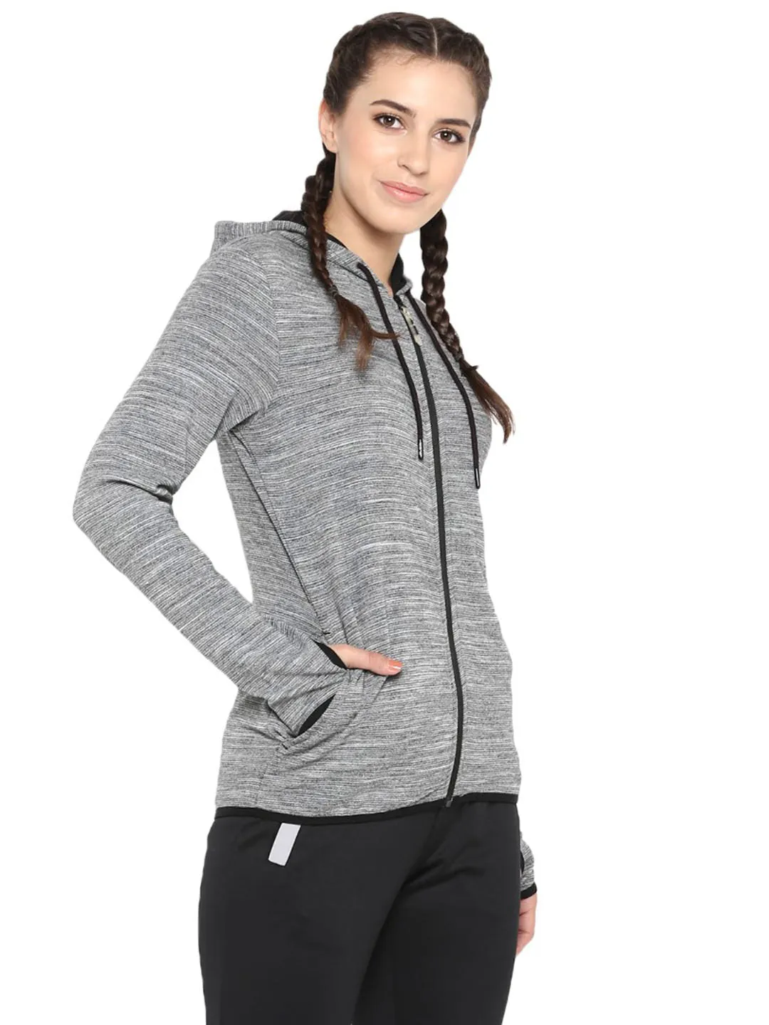 Alcis Women Grey Solid Jackets