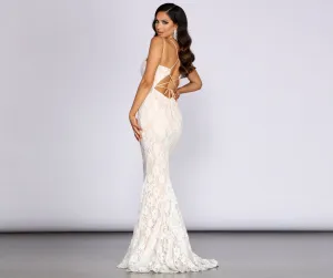 Amina Lace Up Charming Back Mermaid Dress