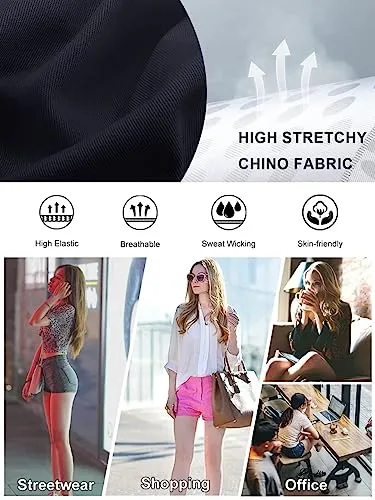 Aotasely Women's Bodycon Casual Denim Shorts Stretchy Mid Rise Cargo Jean Shorts with Pockets Night Clubwear Black