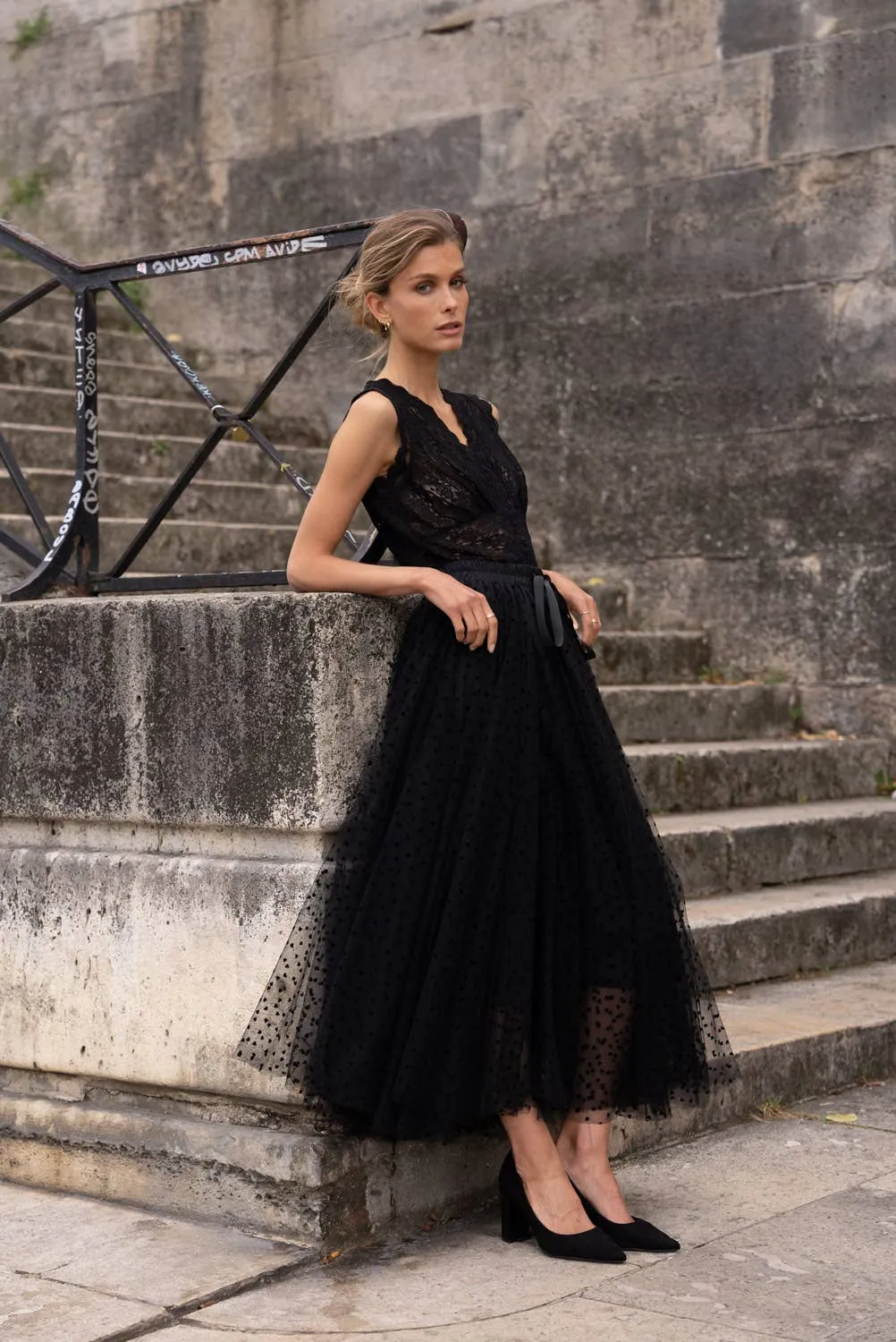 Aria Heart Print Tulle Skirt