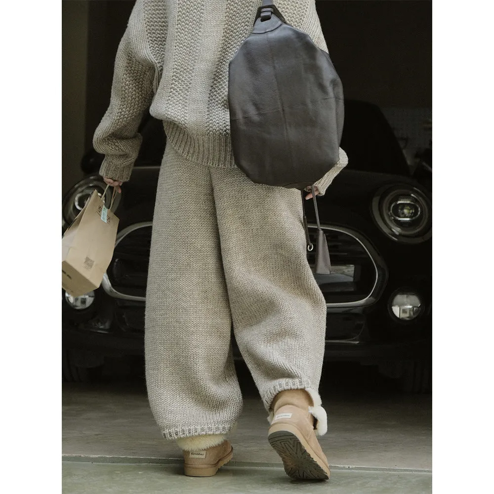 Arlee™ | Warm Merino Wool Knit Wide Leg Lazy Pants