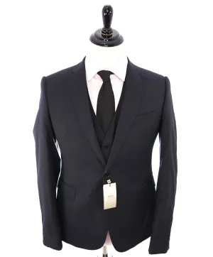 ARMANI COLLEZIONI - “M Line” 3-Piece Navy Solid Suit With Pick Stitching -  40R
