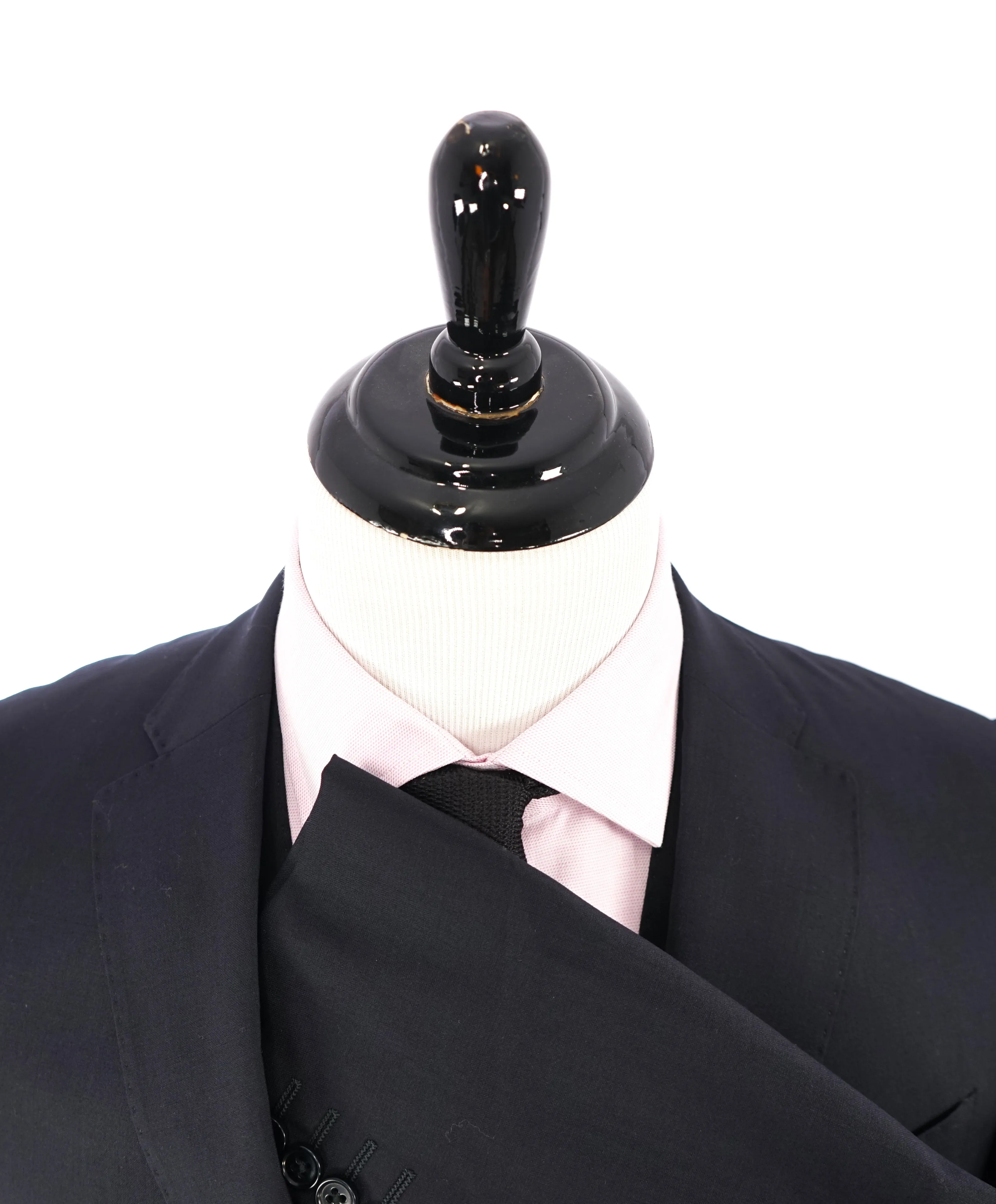 ARMANI COLLEZIONI - “M Line” 3-Piece Navy Solid Suit With Pick Stitching -  40R