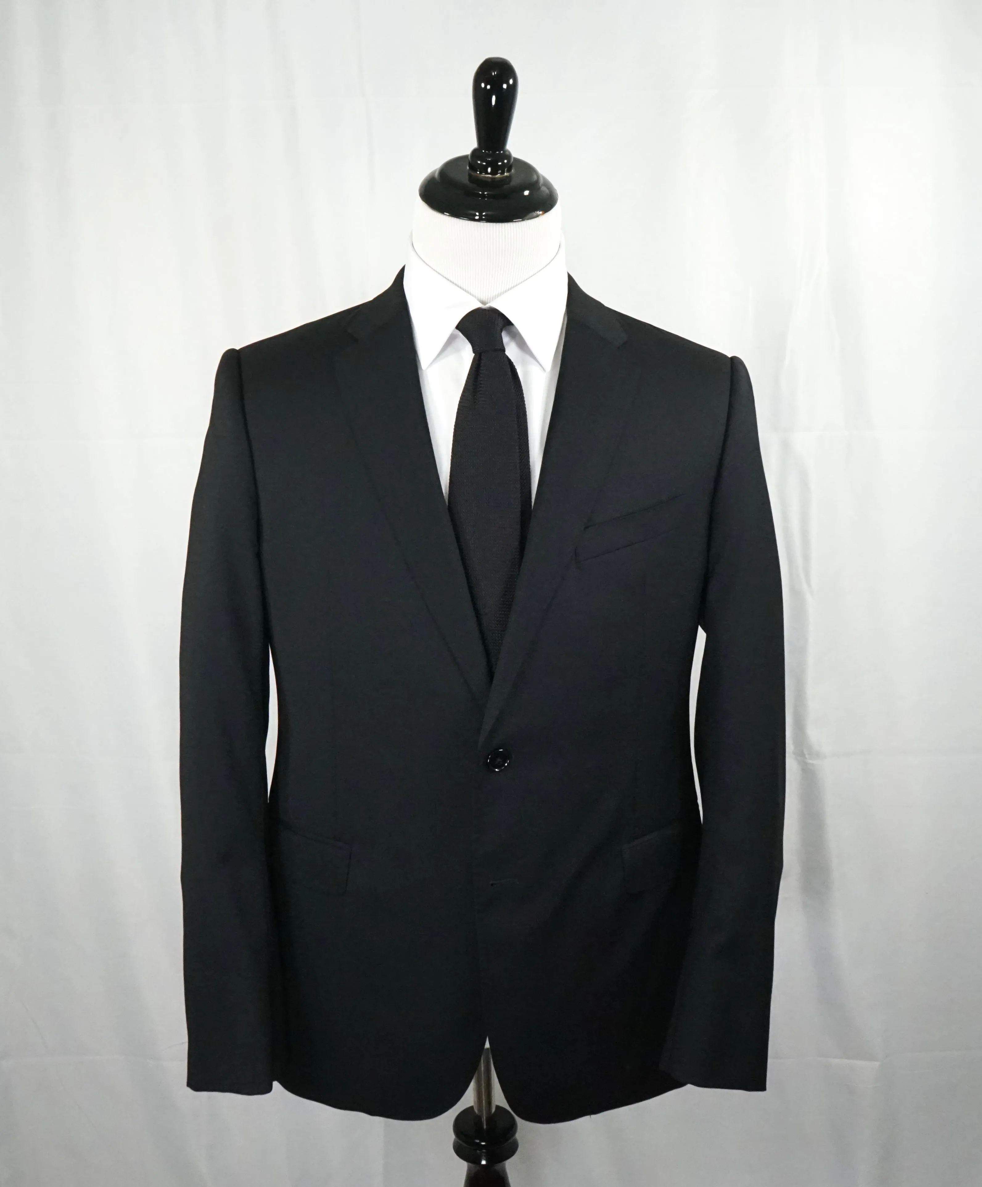 ARMANI COLLEZIONI - “M Line” Slim Black Notch Lapel Suit - 42R