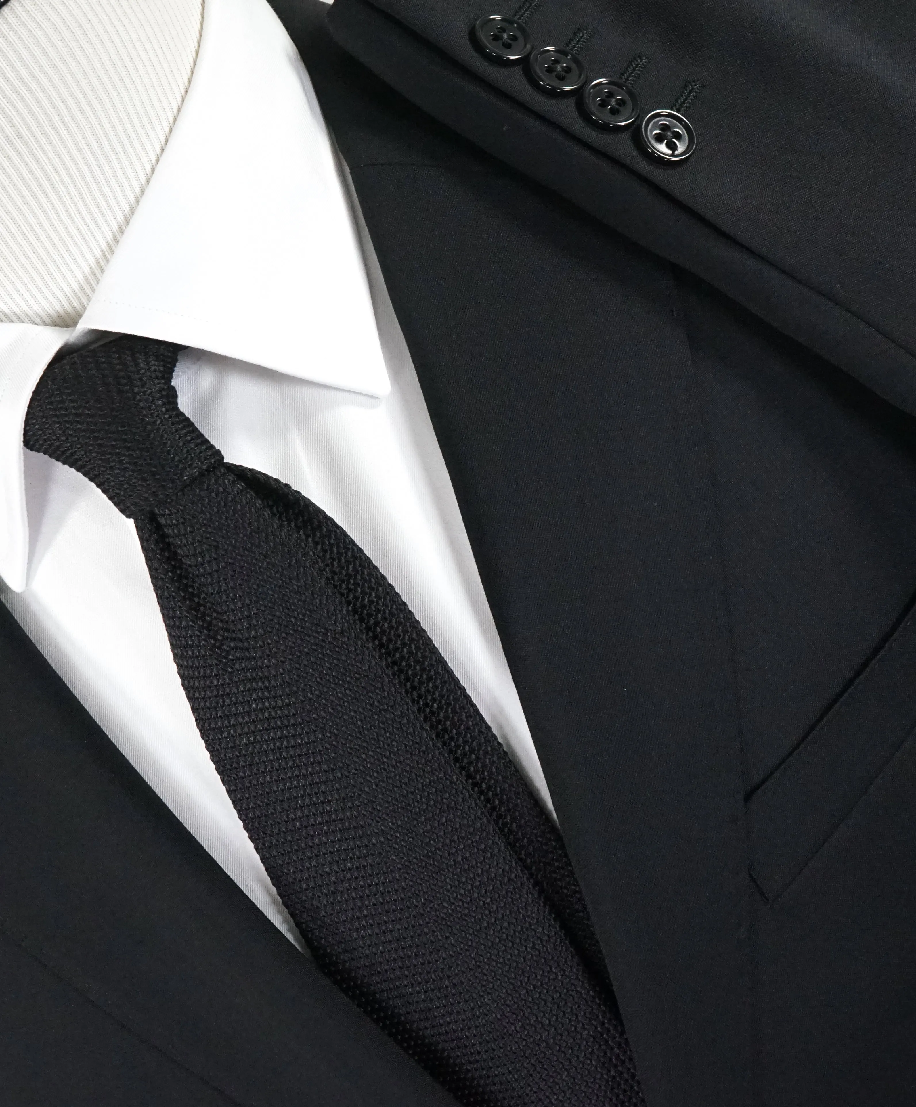 ARMANI COLLEZIONI - “M Line” Slim Black Notch Lapel Suit - 42R