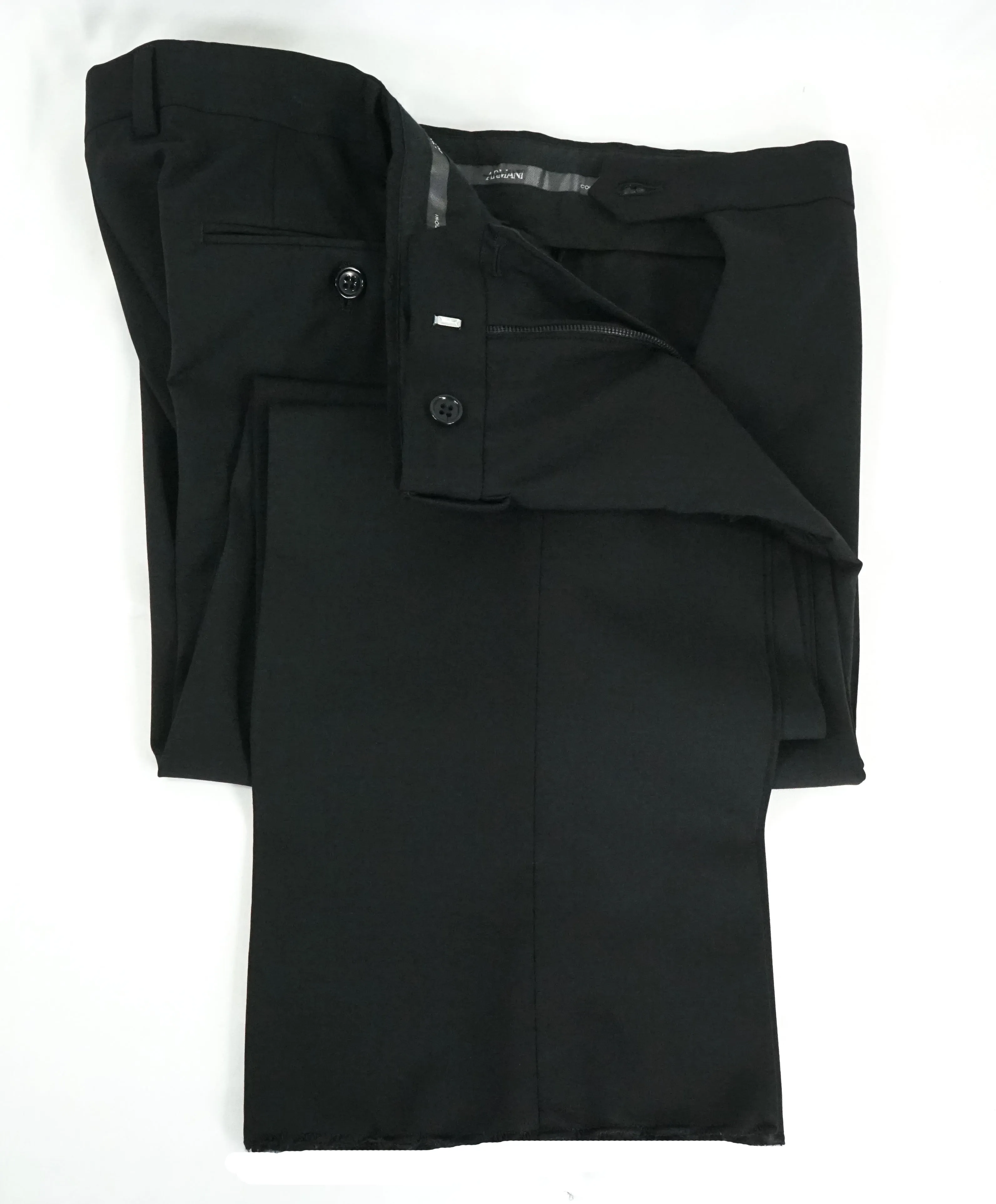 ARMANI COLLEZIONI - “M Line” Slim Black Notch Lapel Suit - 42R