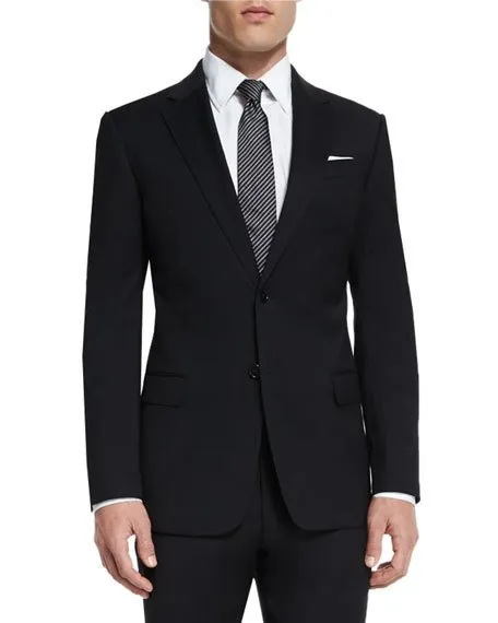 ARMANI COLLEZIONI - “M Line” Slim Black Notch Lapel Suit - 42R