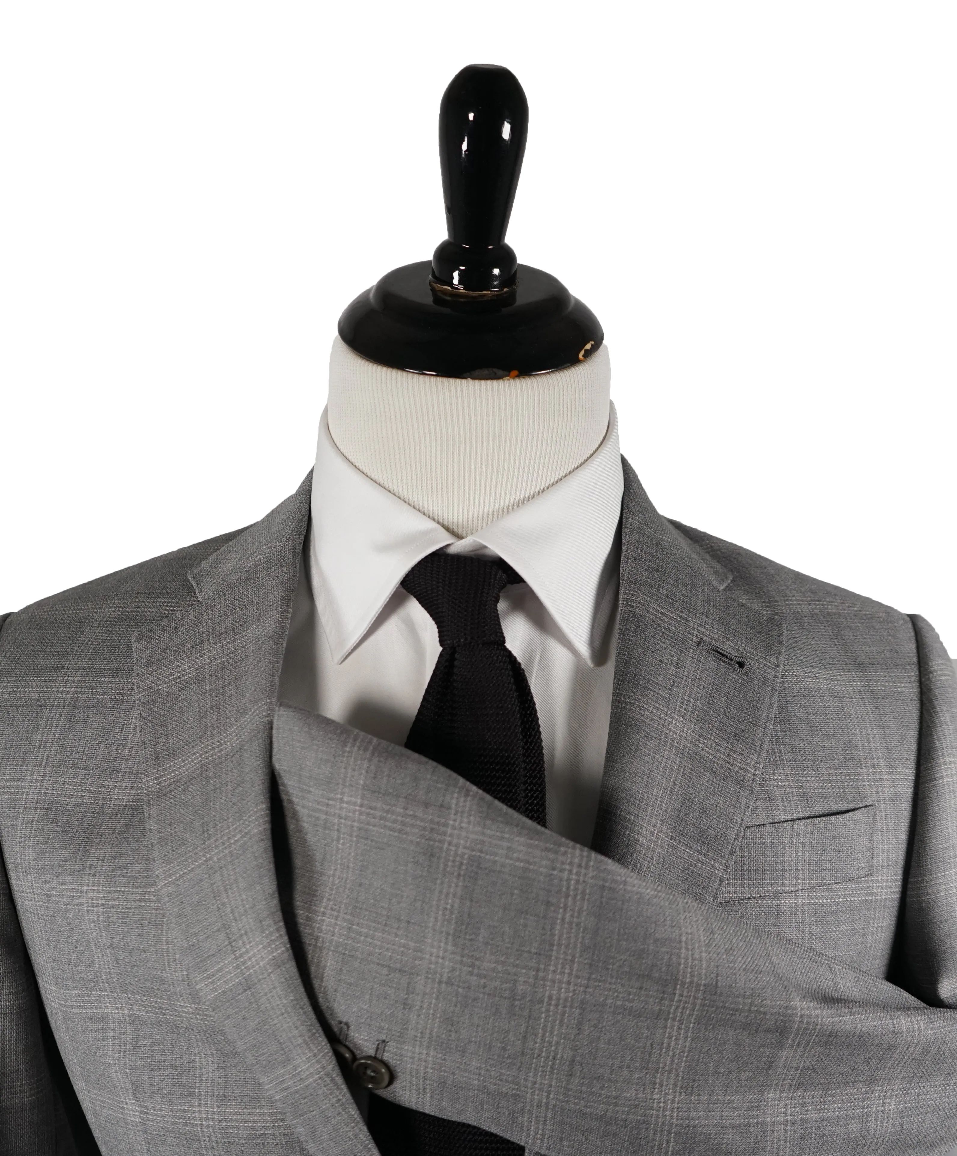 ARMANI COLLEZIONI - Textured Gray Plaid Check “G Line” Wool Suit - 38R