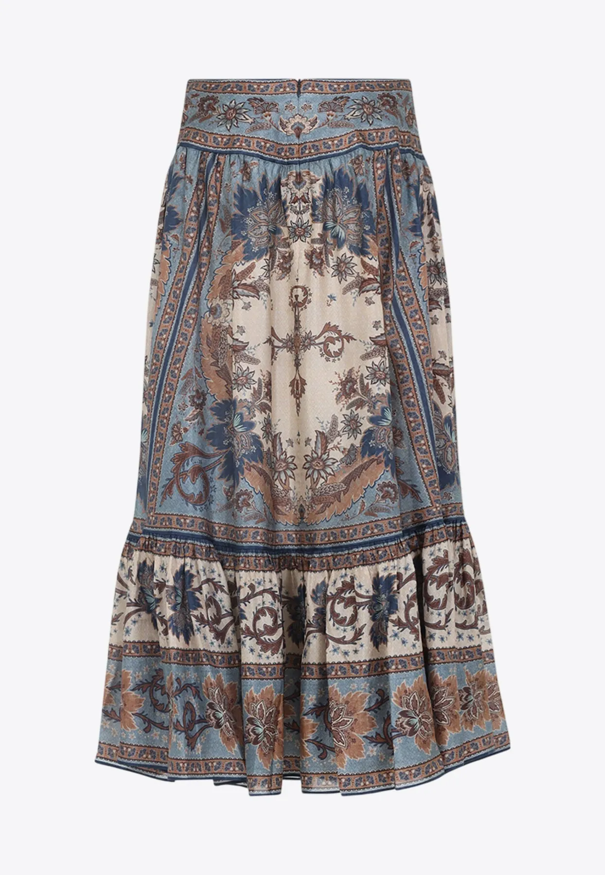 Ascension Tiered Printed Midi Skirt