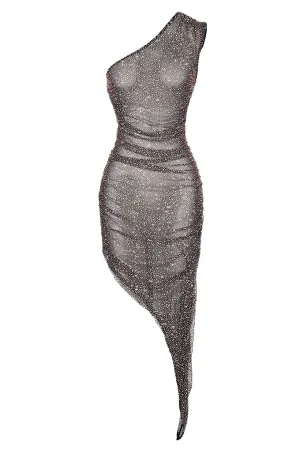 Asymmetrical mesh dress