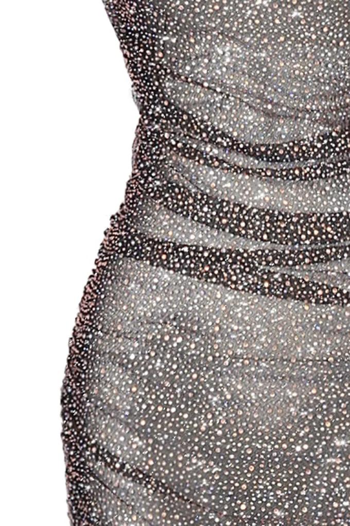 Asymmetrical mesh dress