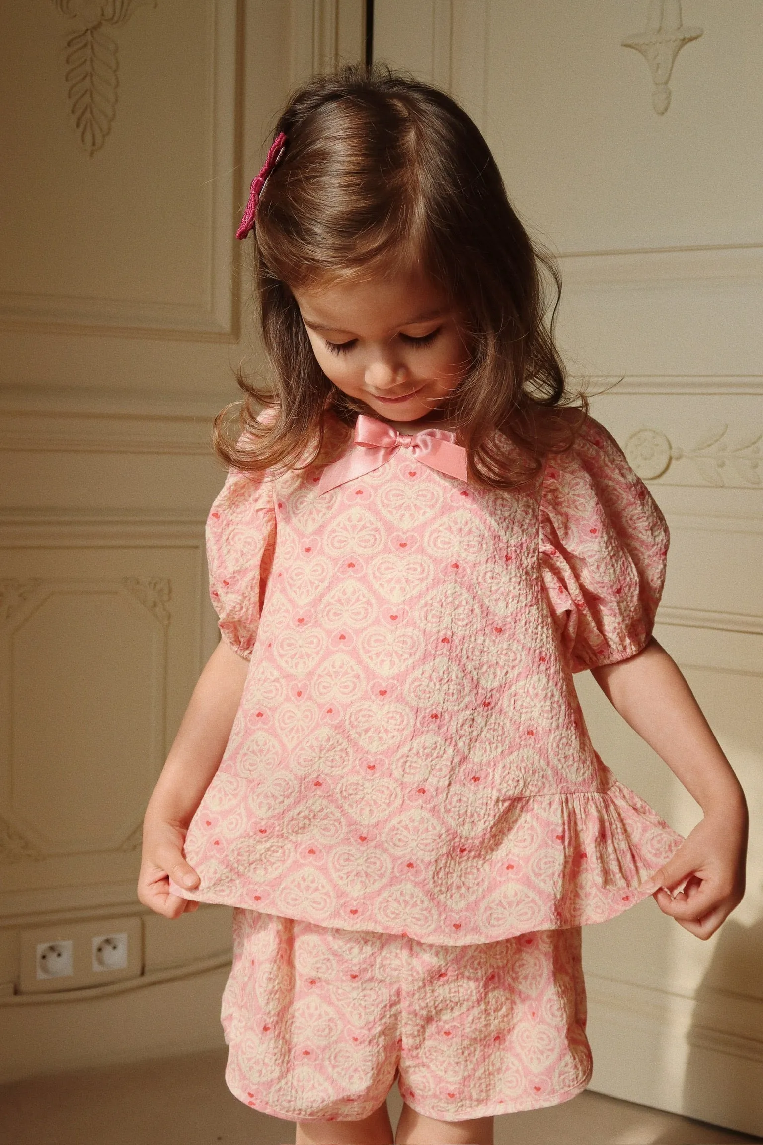 AVA SS BLOUSE GOTS - lacy pink