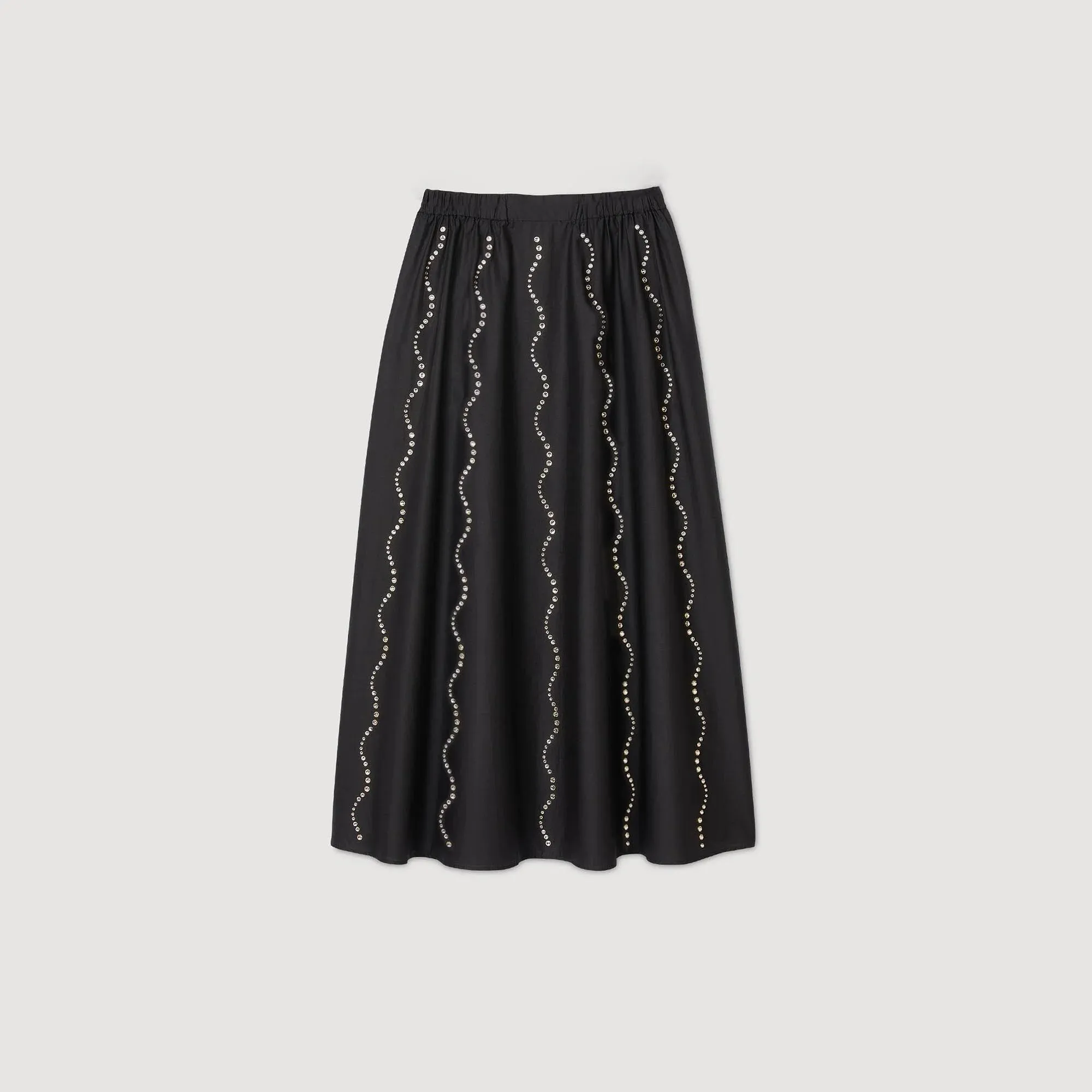 Aviv Crystal Embellished Maxi Skirt Black
