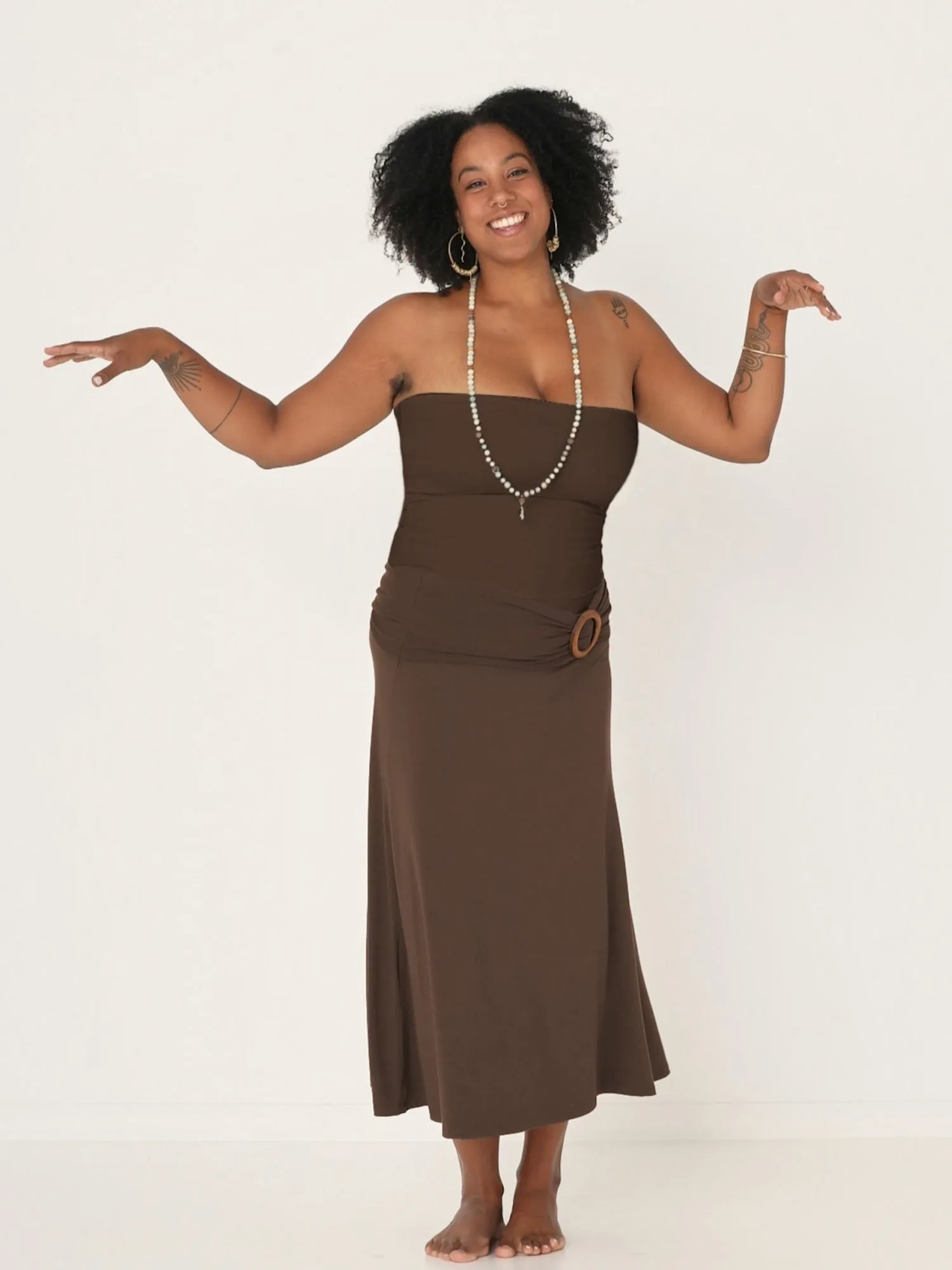 Bamboo Swishy Skirt - Cocoa