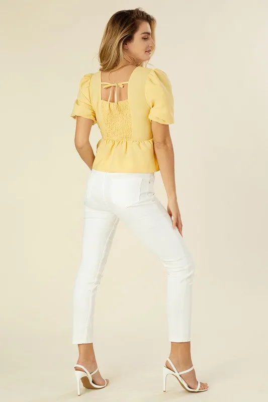 Barb Bubble Sleeve Top