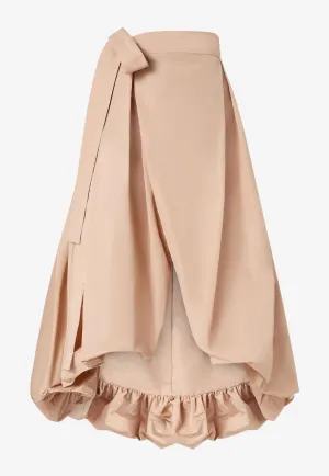 Barbagianni Pleated Maxi Wrap Skirt