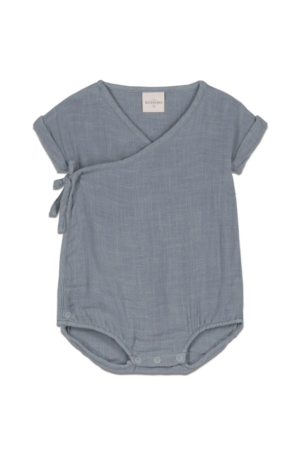 Barboteuse en Coton Bio Nuage Bleu Gris