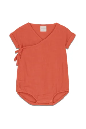 Barboteuse en Coton Bio Nuage Orange Brulé