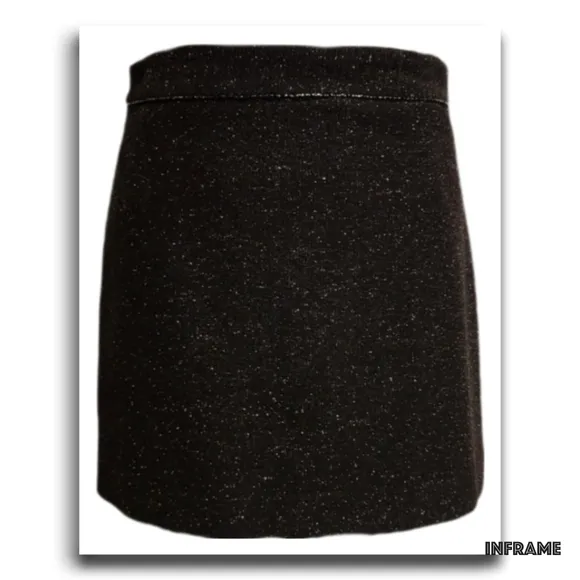 BCBGMaxAzria Collection Wool Miniskirt with Bead Detail at the Waist