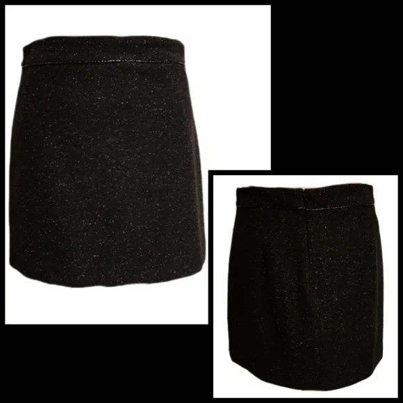 BCBGMaxAzria Collection Wool Miniskirt with Bead Detail at the Waist