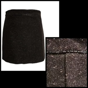 BCBGMaxAzria Collection Wool Miniskirt with Bead Detail at the Waist