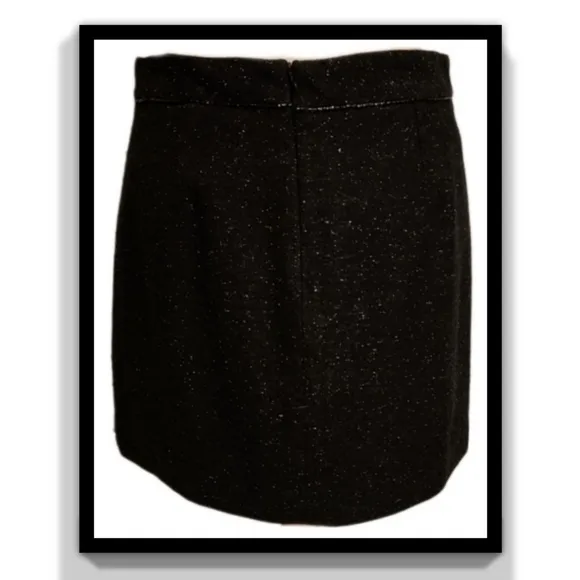 BCBGMaxAzria Collection Wool Miniskirt with Bead Detail at the Waist