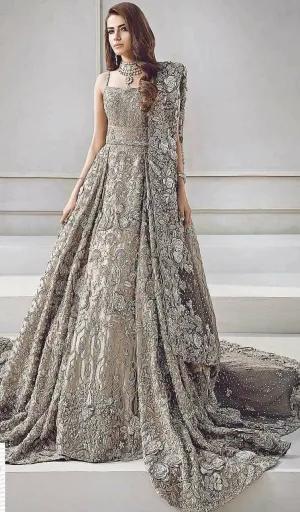 Beautifull bridal dress in brown golden color Model#W 848