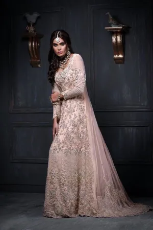 Beautifull bridal maxi in pastel pink color Model #W 847