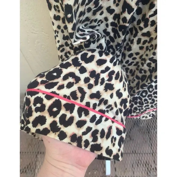 BedHead Leopard Pink Cropped Pajamas Medium