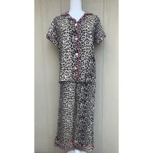 BedHead Leopard Pink Cropped Pajamas Medium