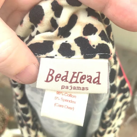 BedHead Leopard Pink Cropped Pajamas Medium