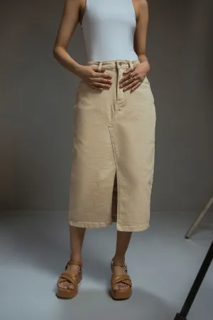 Beige Midi Skirt