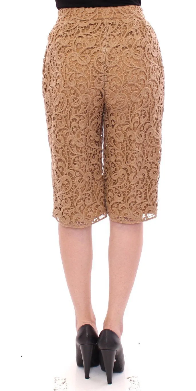 Beige wool shorts pants