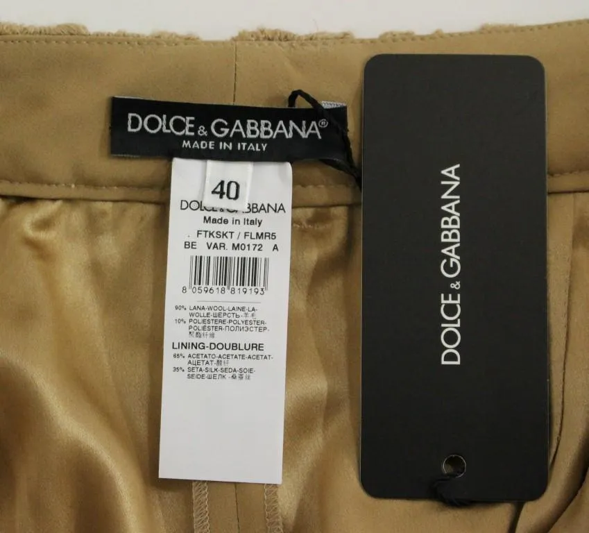 Beige wool shorts pants