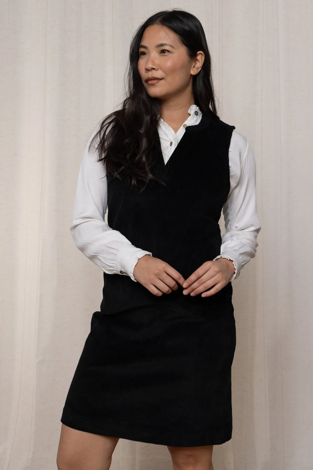 Belle Sleeveless Knee-Length Cord Dress