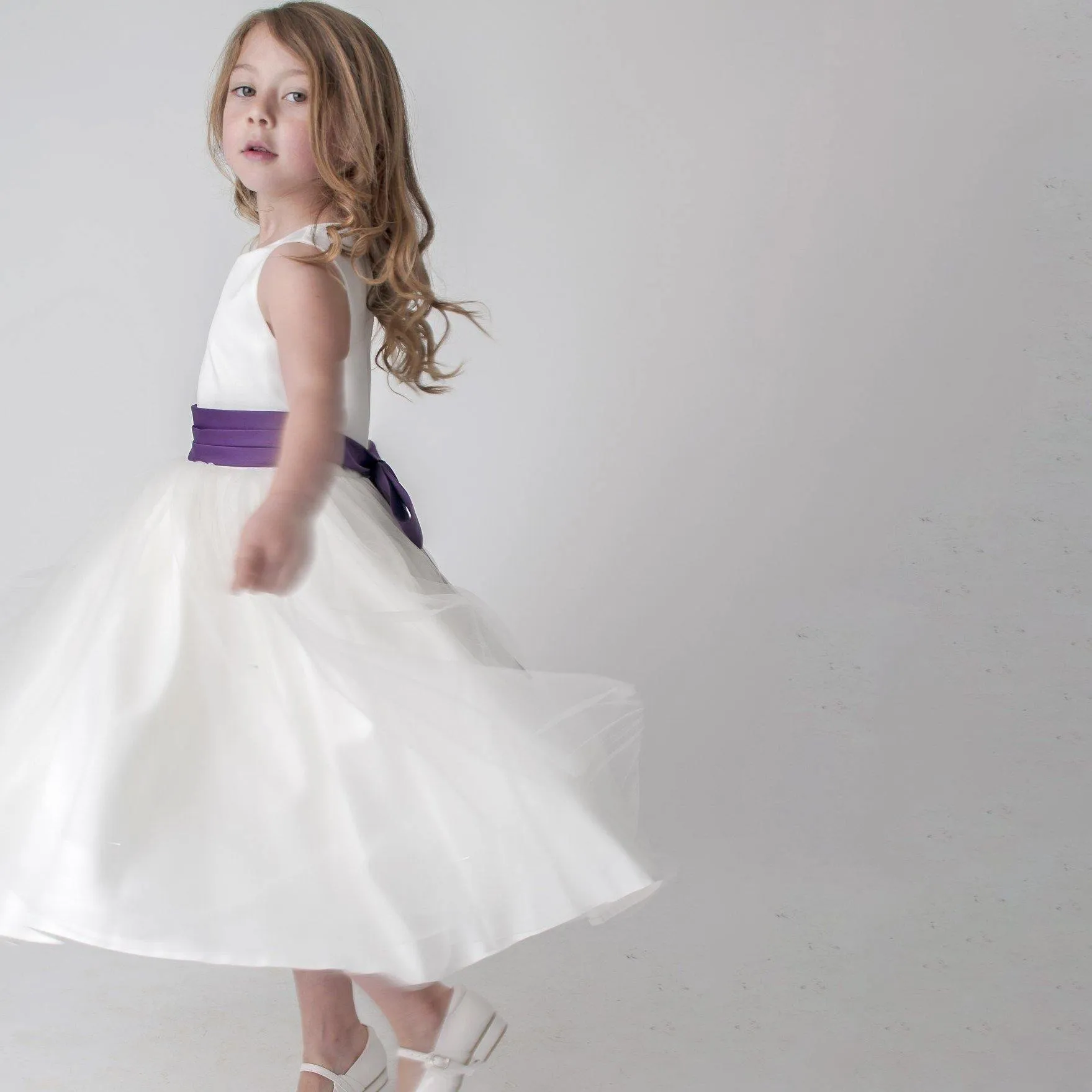 Betsy Flower Girl Dress - Cadbury Purple