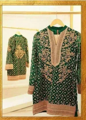 Beutifull dress in dark green color Model #P 930