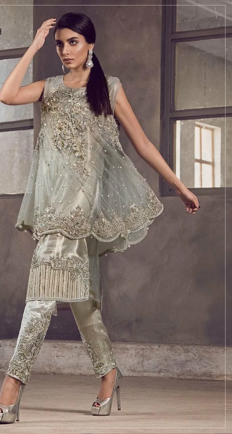 Beutifull dress in silver gray color Model#P 906