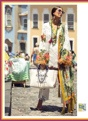 Beutifull elan dress in white and yellow color Model# L 1186