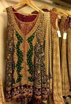 Beutifull wedding party dress in green color Model #P 903