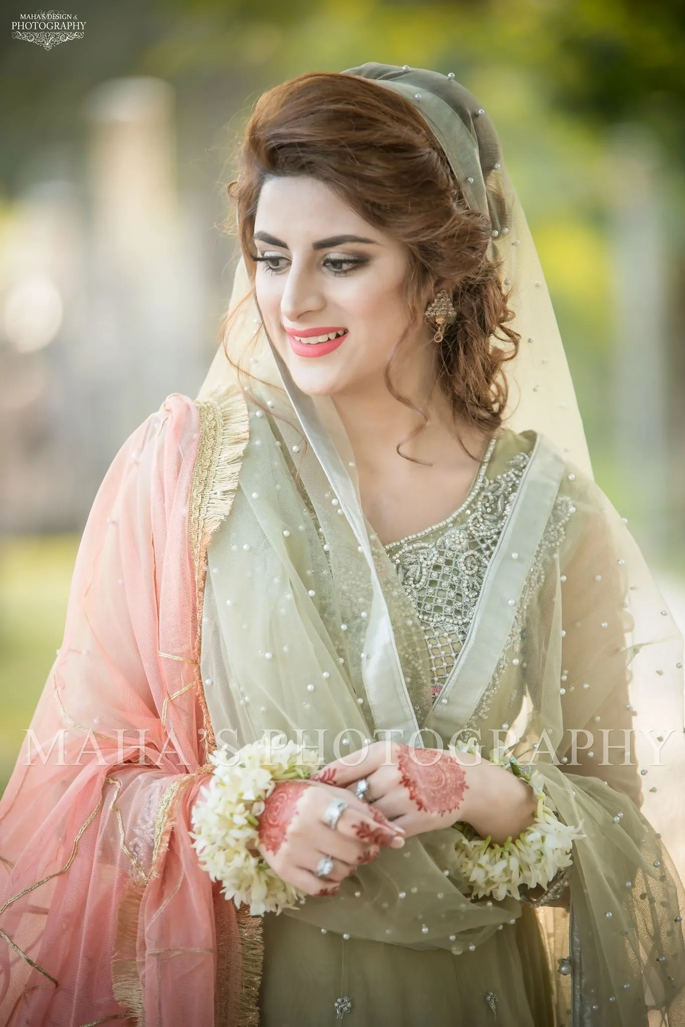 Beutifull wedding party dress In light pistachio green and baby pink color Model# P 1197
