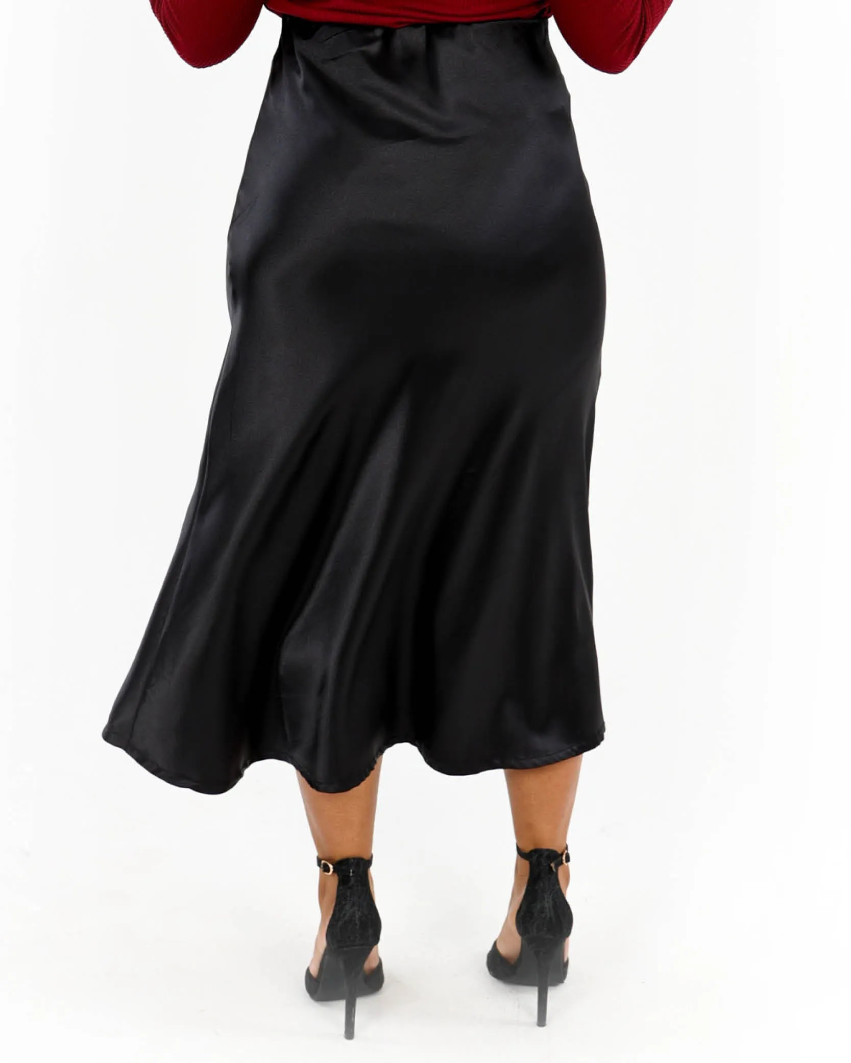 Bias Cut Satin Skirt