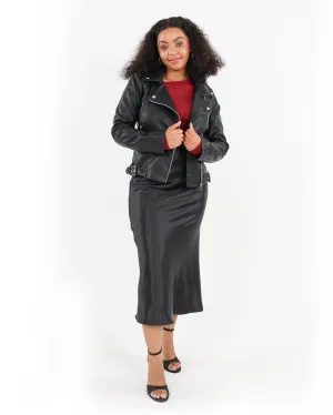 Bias Cut Satin Skirt