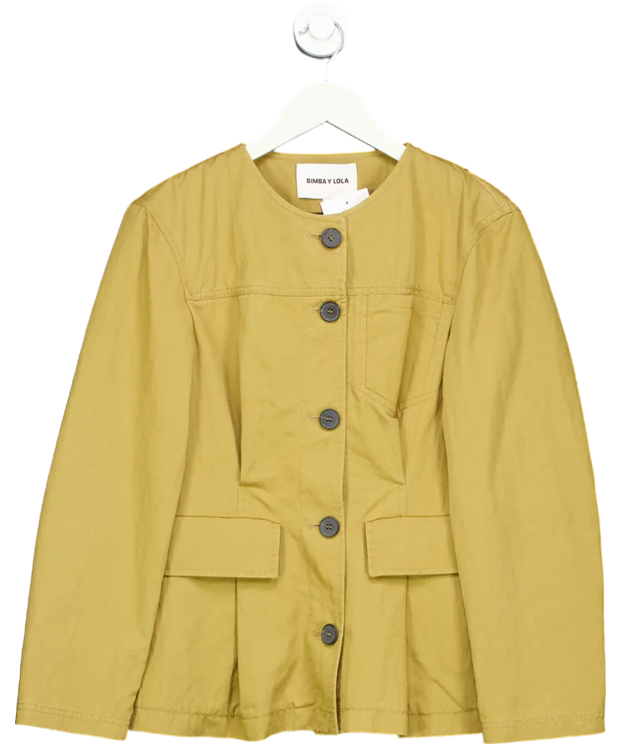 Bimba Y Lola Beige Top And Bottom Buttoned Up Jacket UK S