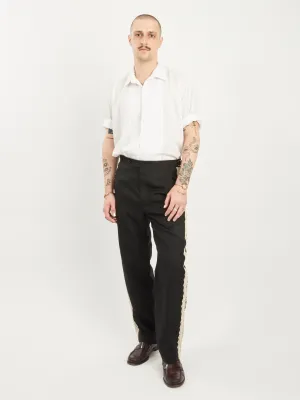 Black Lacework Side Buckle Trousers