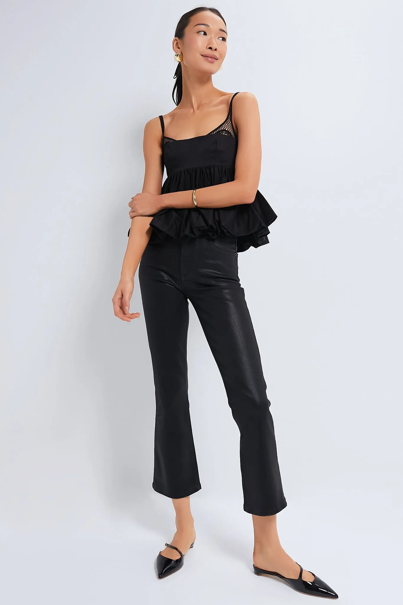 Black Mimi Peplum Top
