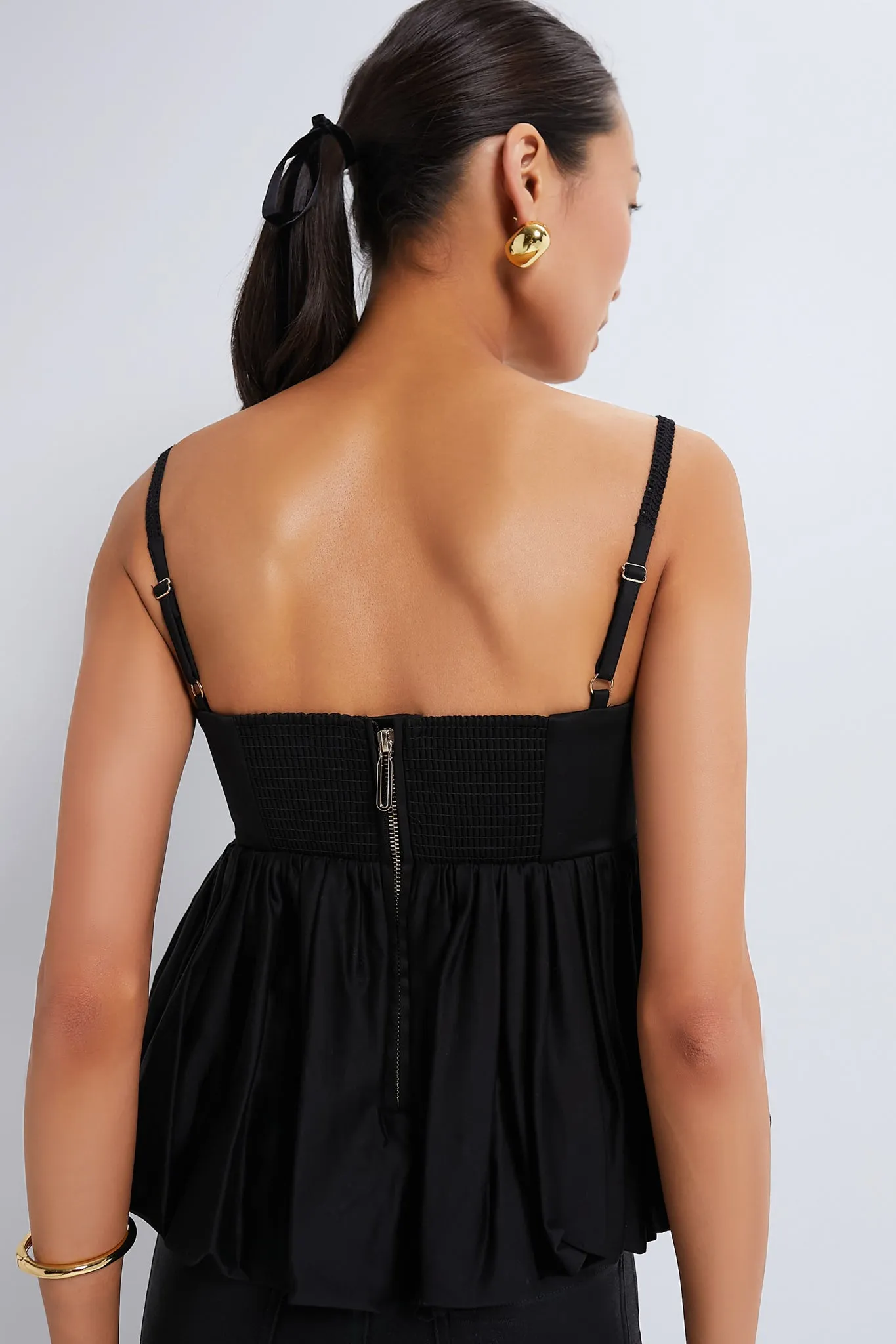 Black Mimi Peplum Top