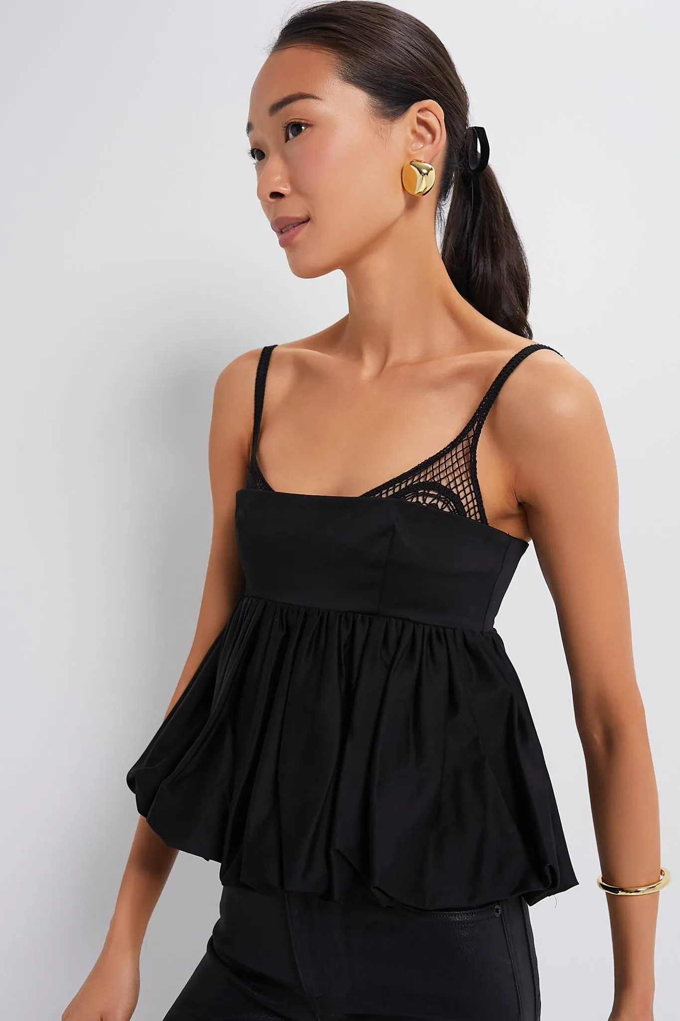Black Mimi Peplum Top